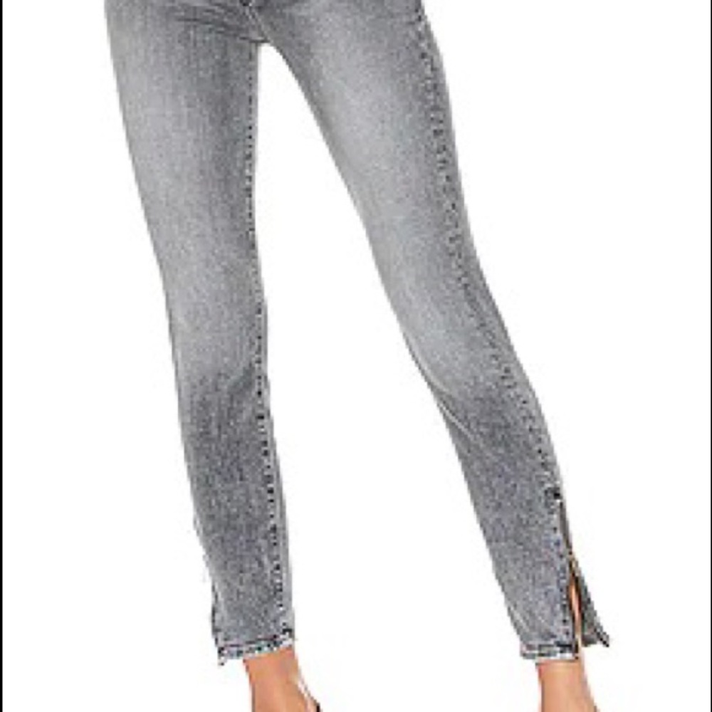 Mother the swooner ankle zip jeans in Static